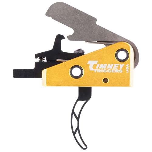 Timney Triggers 661S Competition Trigger  Single-Stage Skeletonized Curved Trigger with 3 lbs Draw Weight & Black/Gold Finish for AR-15