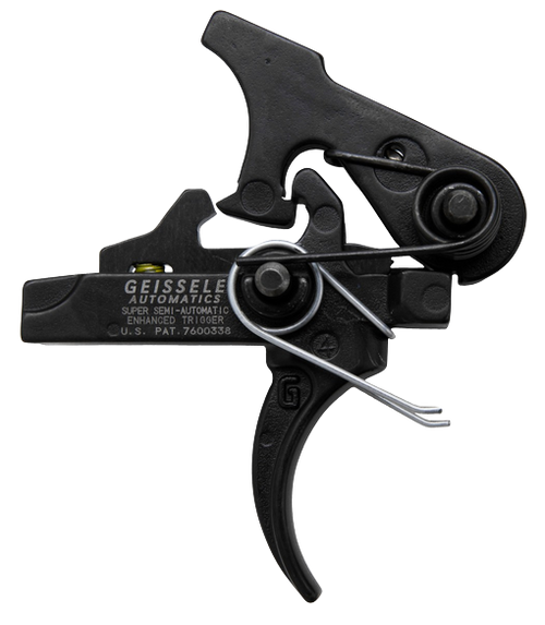 Geissele Automatics 05160 SSA-E  Two-Stage Curved Trigger with 2.90-3.80 lbs Draw Weight & Black Oxide Finish for AR-Platform
