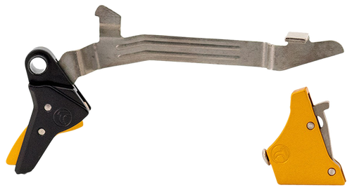 Timney Triggers ALPHAGLOCK34GOLD Alpha Competition 9mm Luger/40 S&W Gold Straight Trigger Compatible w/Most Glock Gen3-4