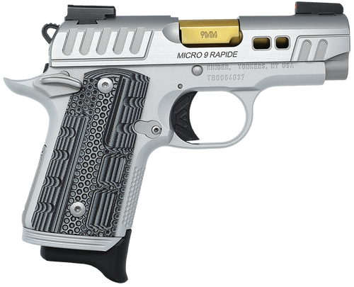Kimber Mfg.,inc 3300230 Micro 9 Rapide Dawn 9mm 7+1 3.15" Brushed Stainless/Silver KimPro II Grey/Black G10 Grip