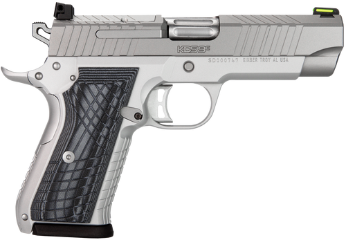 Kimber Mfg.,inc 3100013 KDS9C  9mm 10+1 4.09" KimPro Silver  Front and Rear Serrations Stainless Steel Slide Gray and Black G10 Crosshatch Grip