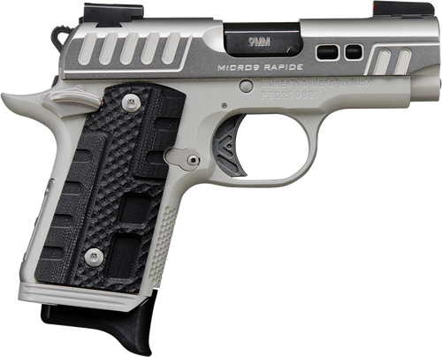 Kimber Mfg.,inc 3300223 Micro 9 Rapide Black Ice 9mm 7+1 3.15" Silver/Grey KimPro II Black G10 Grip