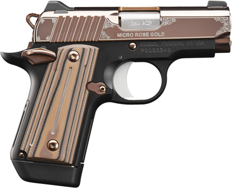 Kimber Mfg.,inc 3300173 Micro Rose Gold NS 380 ACP 7+1 2.75" Rose Gold PVD Coating Steel Slide Matte Black G10 Grip