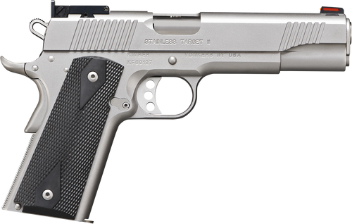 Kimber Mfg.,inc 3200108CA Stainless Target II (CA) 9mm 9+1 5" Satin Silver Front Serrations Stainless Steel Slide Black Synthetic Double-Diamond Checkering Grip