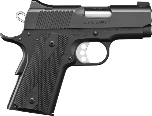 Kimber Mfg.,inc 3200061CA Ultra Carry II (CA) 45 ACP 7+1 3" Matte Black Steel Slide Black Synthetic Double Diamond Checkering Grip