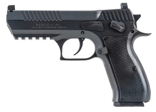 IWI US J941F9ORP Jericho 941 Full Size Frame 9mm Luger 16+1 4.40" Black Chrome Lined Steel Barrel, Black Serrated Steel Slide & Frame w/Beavertail & Picatinny Rail, Black Textured Grips