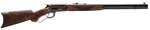 Winchester Repeating Arms 534227171 Model 1886 Deluxe 45-90 Win 8+1 24" Brushed Polish Blued Octagon Barrel, Color Case Hardened Drilled & Tapped Steel Receiver, Satin Walnut Fixed w/Pistol Grip Stock