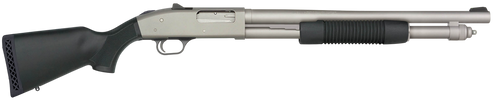 Mossberg 50793 590A1 Pro 12 Gauge 6+1 18.50" Silver Marinecote Barrel & Steel Receiver, Black Synthetic Stock