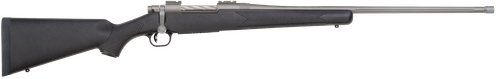 Mossberg 28261 Patriot  Full Size 7mm PRC 3+1 24" Stainless Cerakote Fluted Threaded Barrel, Drilled & Tapped Stainless Cerakote Receiver, Black Fixed Synthetic Stock