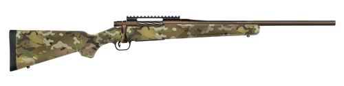 Mossberg 28284 Patriot  Compact 7mm PRC 3+1 20" Patriot Brown Cerakote Threaded Bull Barrel, Patriot Brown Cerakote Steel Receiver w/Picatinny Rail, MultiCam Fixed Synthetic Stock