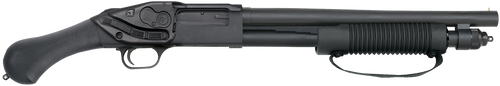 Mossberg 50638 590 Shockwave 12 Gauge Pump 3" 5+1 14.38" Matte Blued Heavy-Walled Barrel, Drilled & Tapped Matte Blued Stainless Steel Receiver, Black Raptor Birdshead Grip, Crimson Trace Lasersaddle