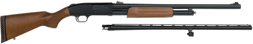 Mossberg 54264 500 Combo 12 Gauge 5+1 3" 24" Slugster/28" Vent Rib Steel Barrels, Dual Extractors,  Blued Steel Receiver w/Integral Scope Mount, Fixed Wood Stock, Fully Rifled Bore Choke