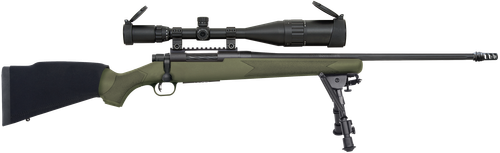 Mossberg 27924 Patriot Night Train 308 Win Caliber with 5+1 Capacity, 22" Threaded/Fluted Barrel, Matte Blued Metal Finish & OD Green Synthetic Stock Right Hand (Full Size) Includes 6-24x50mm Scope