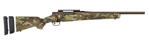 Mossberg 28281 Patriot Super Bantam Youth 350 Legend 4+1 18" Patriot Brown Cerakote Threaded Bull Barrel, Patriot Brown Cerakote Steel Receiver w/Picatinny Rail, MultiCam Fixed Synthetic Stock