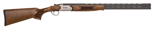 Mossberg 75479 Silver Reserve  Full Size 410 Bore Break Open 3" 2rd 26" Matte Blued Vent Rib Barrel, Satin Silver Engraved Stainless Steel Receiver, Fixed Black Walnut Stock, Right Hand