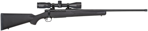 Mossberg 28249 Patriot w/Optic 7mm PRC 3+1 24" Matte Blued Threaded Barrel, Matte Blued Drilled & Tapped Receiver, Fixed Black Synthetic Stock, Vortex Crossfire II 3-9x40mm