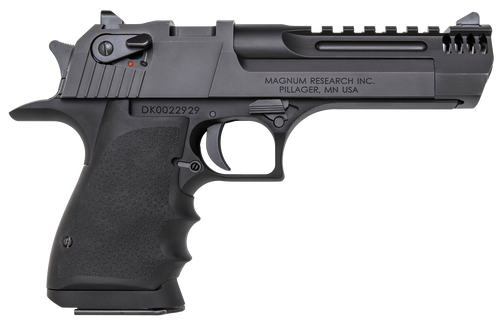 Magnum Research DE445IMB Desert Eagle L5 44 Rem Mag 5" with Muzzle Brake 8+1 Black Hardcoat Anodized Aluminum Frame Black Carbon Steel Slide Black Hogue Wraparound Grip