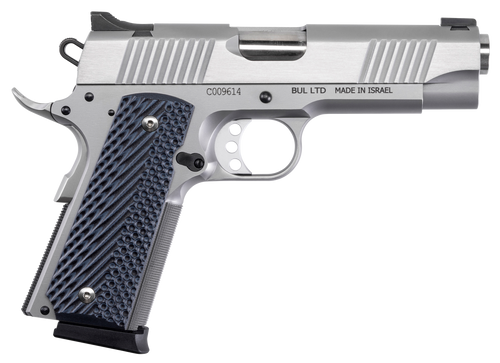 Magnum Research DE1911CSS Desert Eagle 1911 C 45 ACP 8+1, 4.30" Stainless Steel Bull Barrel, Matte Stainless Steel Serrated Slide & Frame w/Beavertail, Black/Gray G10 Grip, Grip Safety, Right Hand