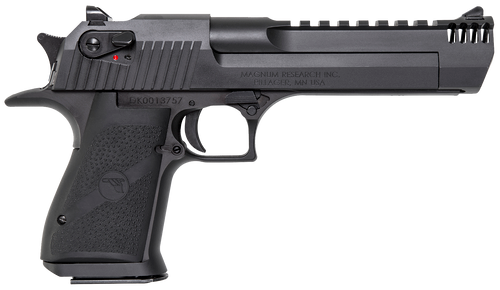 Magnum Research DE50IMB Desert Eagle Mark XIX 50 AE 6" with Muzzle Brake 7+1 Matte Black Carbon Steel Frame & Slide Black Rubber Grip