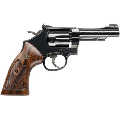 SW 48 CLASSIC 22MAG 4 CHECKERED WOOD GRIP 6RD