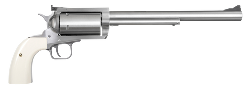 Magnum Research BFR4570B BFR Long Cylinder Extra Large 45-70 Gov 5 Shot 10" Brushed Stainless Steel Barrel, Cylinder & Frame, Bisley White Laminate Grip, Exposed Hammer