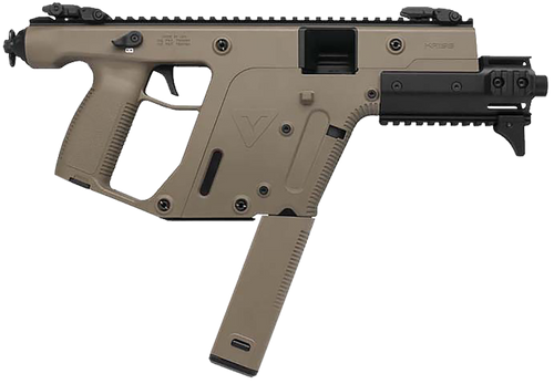 Kriss USA KV10PFD30 Vector SDP Enhanced G2 10mm Auto 33+1 6.50" Black Nitride Threaded Barrel, Flat Dark Earth Picatinny Rail Top & Bottom, MK5M Modular Rail