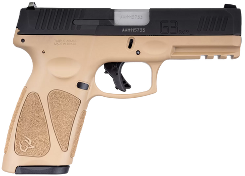 Taurus 1G3B941T15 G3  9mm Luger 15+1 4" Matte Stainless Steel Barrel, Matte Black Tenifer Cerakote Serrated Alloy Steel Slide, Tan Polymer Frame w/Picatinny Rail, Tan Polymer Grip, Right Hand