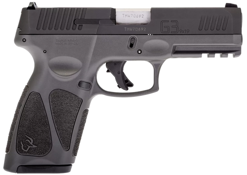 Taurus 1G3B941G G3  Full Size Frame 9mm Luger 15+1/17+1 4" Matte Stainless Steel Barrel, Matte Black Tenifer Serrated Steel Slide, Gray Polymer Frame w/Picatinny Rail, Gray Polymer Grip, Right Hand