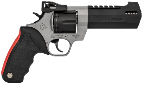 Taurus 2440055RH Raging Hunter  44 Rem Mag 6rd 5.12" Matte Black Oxide Cylinder & Barrel Matte Stainless Steel Frame Black Rubber with Integrated Red Cushion Insert  Grip