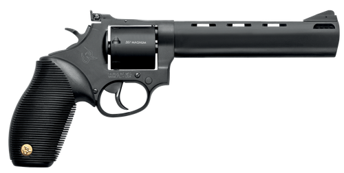 Taurus 2-692061 692  Medium 38 Special +P/357 Mag/9mm Luger 7 Shot 6.50" Matte Black Vent Rib Barrel, Cylinder & Frame, Black Ribber Grip, Transfer Bar Safety, Exposed Hammer, 2 Cylinders