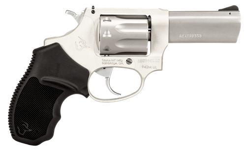 Taurus 2942M039UL 942 Ultra-Lite 22 WMR 8rd 3" Matte Stainless Finish Barrel, Matte Stainless Finish Cylinder, Stainless Anodized Finish Aluminum Frame & Finger Grooved Black Polymer Grip