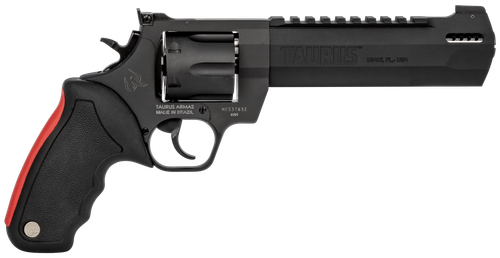 Taurus 2440061RH Raging Hunter  44 Rem Mag 6rd 6.75" Matte Black Oxide Steel Black Rubber with Integrated Red Cushion Insert Grip