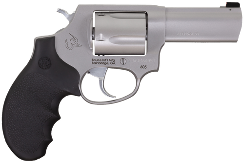 Taurus 2-60539NS 605 Defender Small 357 Mag/38 Special +P 5 Shot 3" Matte Stainless Steel Barrel, Cylinder & Frame, Hogue Finger Grooved Grip, Transfer Bar Safety, Exposed Hammer