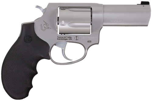 Taurus 2-60539NS 605 Defender Small 357 Mag/38 Special +P 5 Shot 3" Matte Stainless Steel Barrel, Cylinder & Frame, Hogue Finger Grooved Grip, Transfer Bar Safety, Exposed Hammer