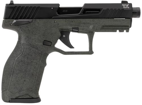 Taurus 1-2TX22141SP2-10 TX22 Gen 2 Full Size Frame 22 LR 10+1 4.10" Threaded Barrel, Serrated Slide, Polymer Frame w/Picatinny Rail, Right Hand