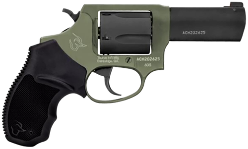 Taurus 260531F Defender 605  SA/DA 357 Mag/38 Special +P 5rd 3", Black Barrel/Cylinder, Sniper Green Frame, Black Hogue Rubber Grip, Fixed Front Sight