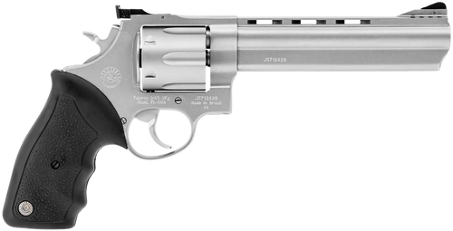 Taurus 2-440069 44  Large 44 Rem Mag 6 Shot 6.50" Matte Stainless Ported Barrel, Cylinder & Frame, Black Finger Grooved Rubber Grip, Transfer Bar Safety, Exposed Hammer