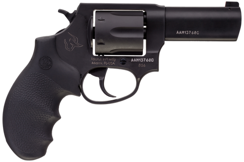 Taurus 2-85631NS 856 Defender Small 38 Special +P 6 Shot 3" Matte Black Stainless Steel Barrel & Cylinder, Matte Black Aluminum Frame, Hogue Finger Grooved Grip, Transfer Bar Safety, Exposed Hammer