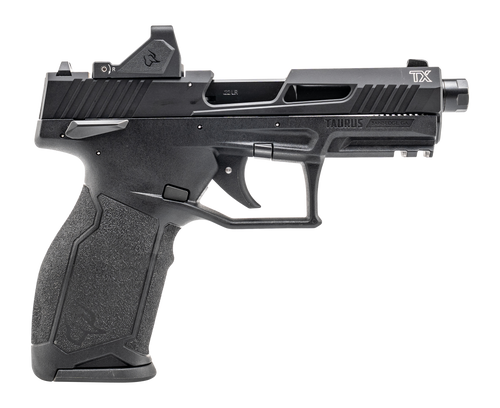Taurus 1-2TX22P141-RD TX22 w/Optic Full Size Frame 22 LR 16+1 22+1 4.60"Matte Black Threaded Barrel, Black Hard Coat Anodized Serrated w/Optic Slide, Black Polymer Frame w/Picatinny Rail, Textured Gri