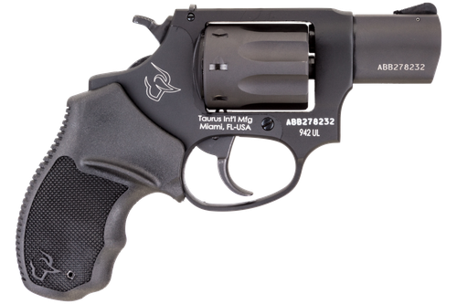 Taurus 2942021UL 942 Ultra-Lite 22 LR 8rd 2" Matte Black Finish Barrel, Matte Black Finish Cylinder, Black Anodized Finish Aluminum Frame & Finger Grooved Black Polymer Grip