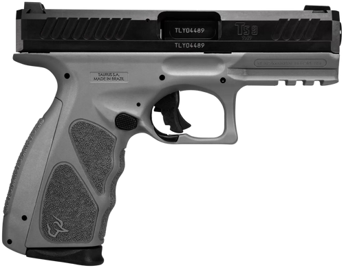 Taurus 1TS9SR041GR TS9  9mm Luger 17+1 4" Matte Black Steel Barrel, Matte Black Serrated Slide, Gray Polymer Frame w/Picatinny Rail, Gray Polymer Grip w/Interchangeable Backstraps