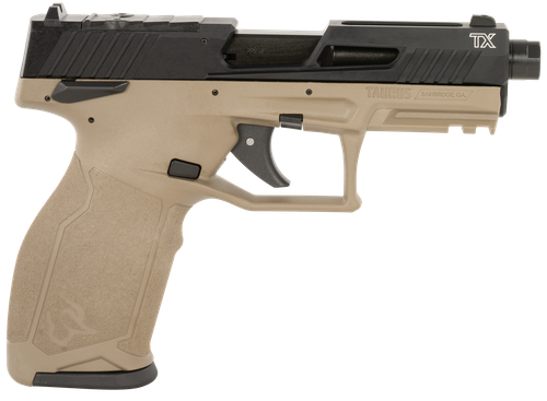 Taurus 1-2TX22P141F TX22 T.O.R.O Gen 2 Full Size Frame 22 LR 22+1 4.10" Matte Black Threaded Barrel, Optic Ready/Serrated Slide, FDE Polymer Frame w/Picatinny Rail, Right Hand