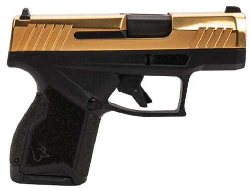 Taurus 1-GX4M931-10G GX4  Micro-Compact Frame 9mm Luger 10+1 3.06" Satin Black DLC Stainless Steel Barrel, Gold PVD Serrated Alloy Steel Slide,  Matte Black Stainless Steel Frame, Textured Grip