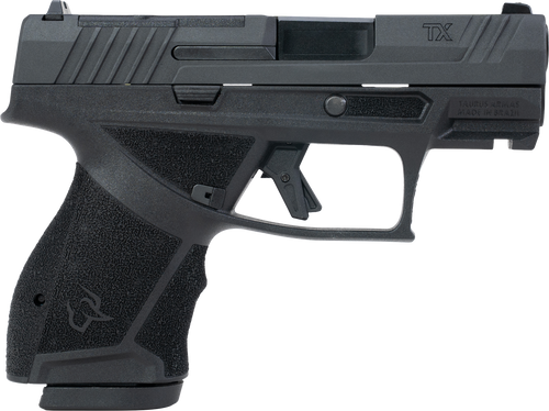 Taurus  TX 9  Compact 9mm Luger 10+1 3.40" Black Barrel, Black Nitride Alloy Steel Optic Ready/Serrated Slide, Black Stainless Steel Frame w/Picatinny Rail, Interchangeable Backstrap Grip