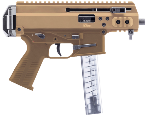 B&T Firearms BT36045CT APC 9K Pro 9mm Luger 30+1 4.30" Black Threaded Barrel, Coyote Tan Aluminum/Polymer Frame, Picatinny Rail, Coyote Tan Polymer Grip, M-LOK Slots, Ambidextrous