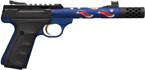 Browning 051572490 Buck Mark Plus SR 22 LR 5.87" Vision MB 10+1 Blue Anodized Matte Black Aluminum Slide Black Ultragrip FX Grip (Americana Themed)