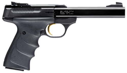 Browning 051407490 Buck Mark Standard *CA Compliant 22 LR 10+1 5.50" Slab Side Barrel, Matte Black Serrated Steel Slide & Aluminum Frame, Black Overmolded Grips