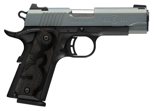 Browning 051993492 1911 Black Label Compact Frame 380 ACP 8+1 3.63" Matte Stainless Steel Barrel, Northern Lights Cerakote Serrated Steel Slide, Matte Black Polymer Frame, Black Polymer Grip