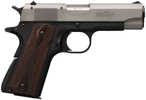 Browning 051880490 1911 A1 *CA Compliant Compact Frame 22 LR 10+1, 3.63" Stainless Steel Barrel, Gray Anodized Serrated Slide, Matte Black Alloy Frame w/Beavertail