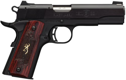 Browning 051851490 1911-22 Black Label Medallion Full Size Frame 22 LR 10+1, 4.25"  Target Crown Barrel, Matte Black Serrated Slide & Aluminum Frame w/Beavertail